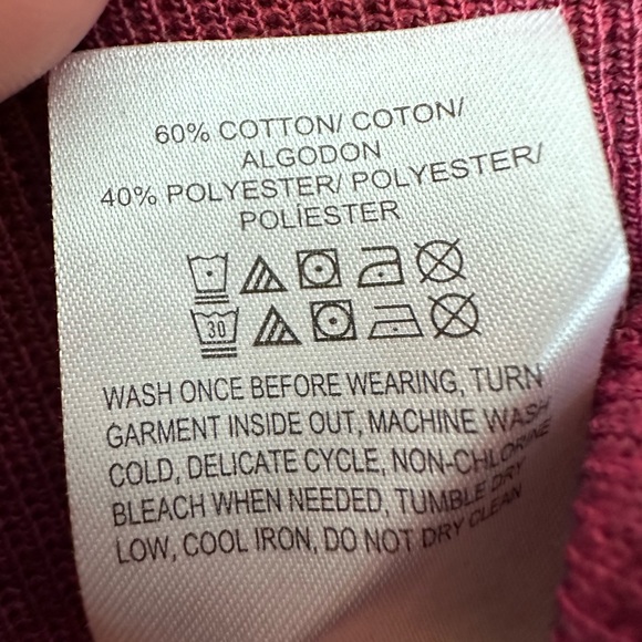 Venice Burnout Long Sleeve Tee - Burgundy - Picture 7 of 7